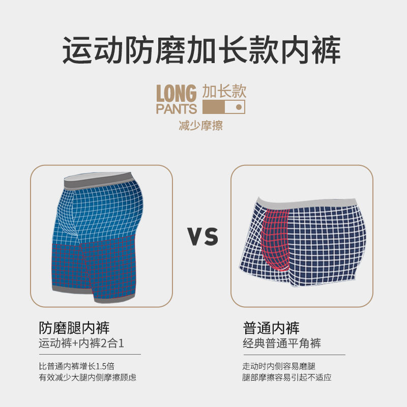 2pcs/Lot underpants leg up lon - Long Leg Trunk Men ulasan dan harga
