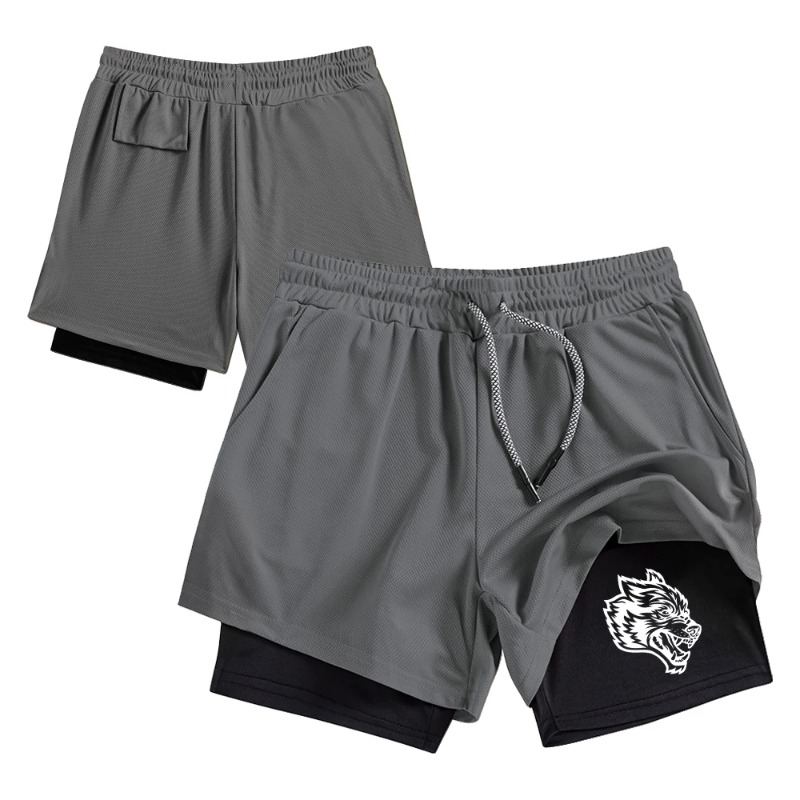 Streetwear Men's Double Layer  - Compression Shorts Athletes ulasan dan harga