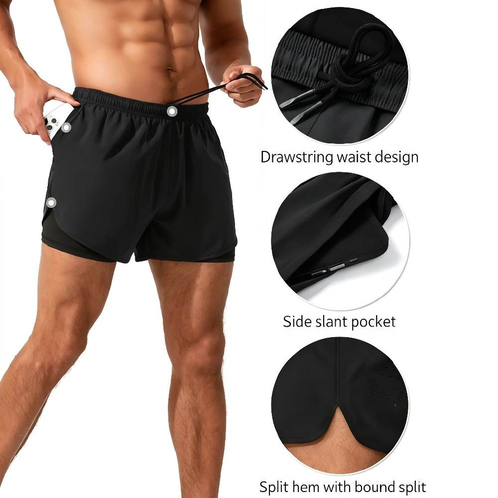 1Pcs Men Athletic Running Shor - Compression Shorts Athletes ulasan dan harga