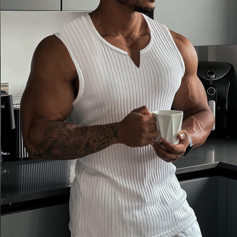 Summer New men V-neck Vest str - Undershirt Crew Neck ulasan dan harga