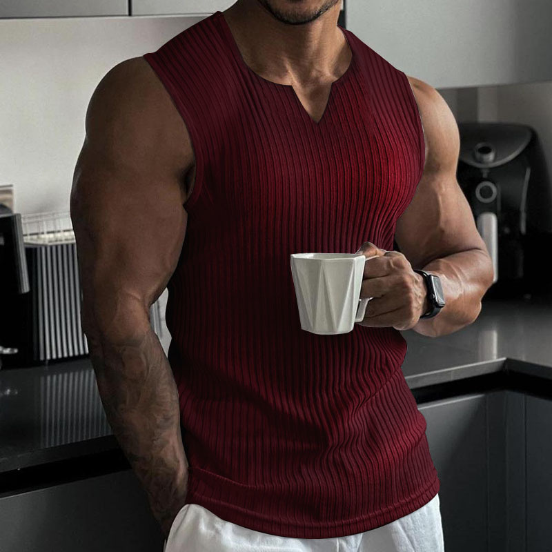 Summer New men V-neck Vest str - Undershirt Crew Neck ulasan dan harga