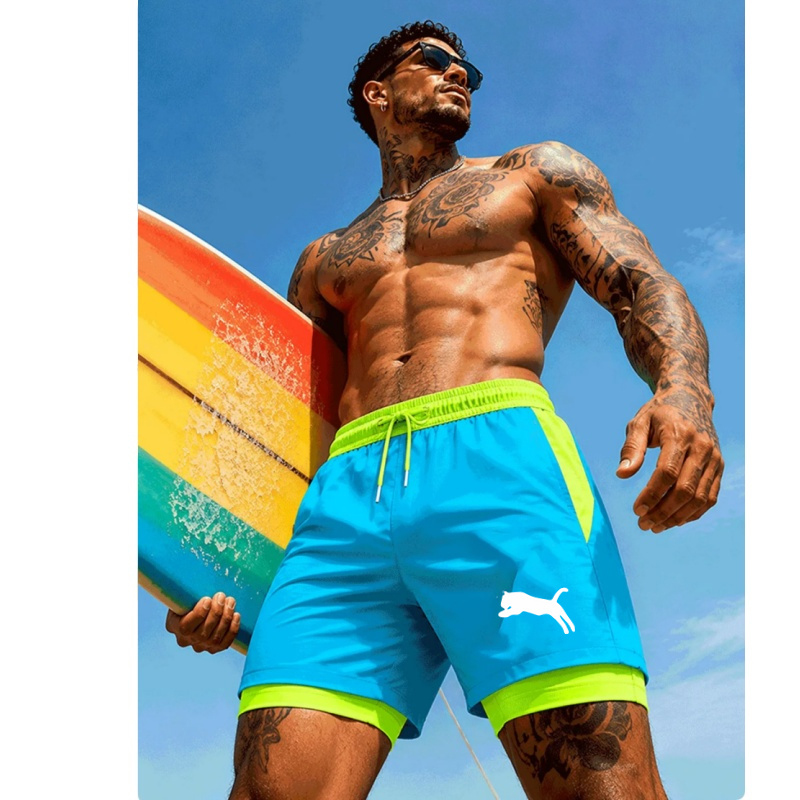 Men Running Cheetah Leopard Si - Compression Shorts Athletes ulasan dan harga