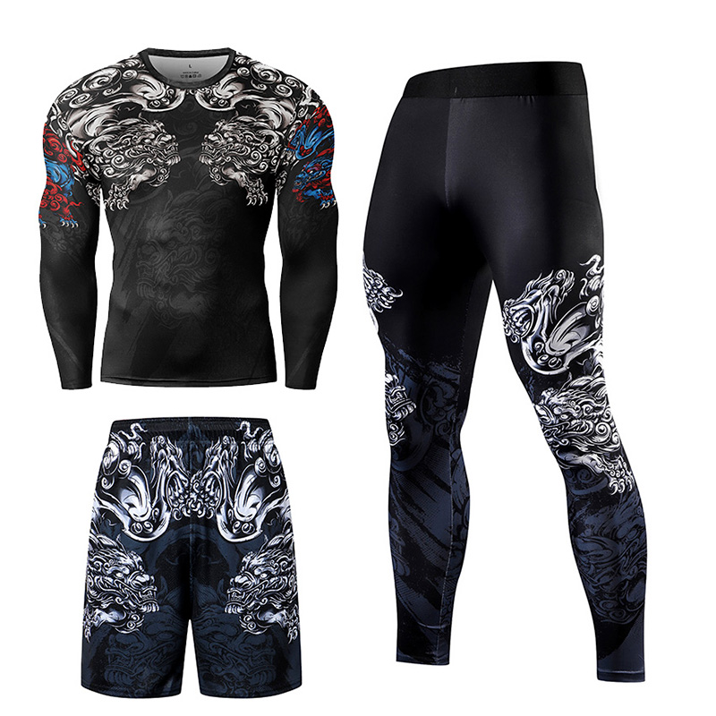 2/3PCS Men Jiu jitsu Tracksuit - Compression Long Pant ulasan dan harga