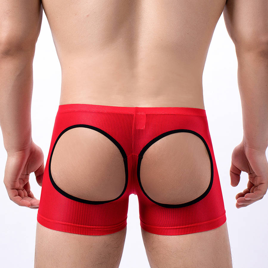 Men's Open Butt Boxer Shorts M - Mesh Sport Boxer ulasan dan harga