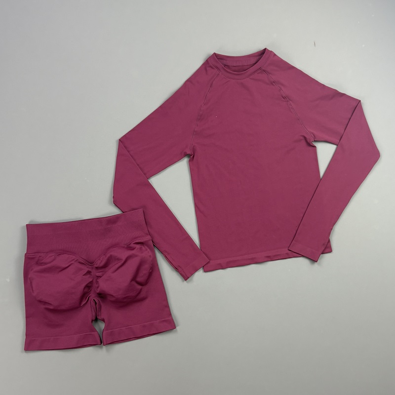2 Piece Gym Set Women Raglan L - Compression Shorts Athletes ulasan dan harga