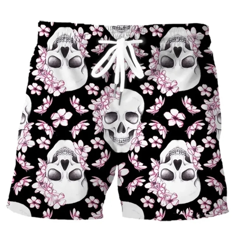 Hawaiian Men Swim Trunks Skull - Trunk Breathable Men ulasan dan harga