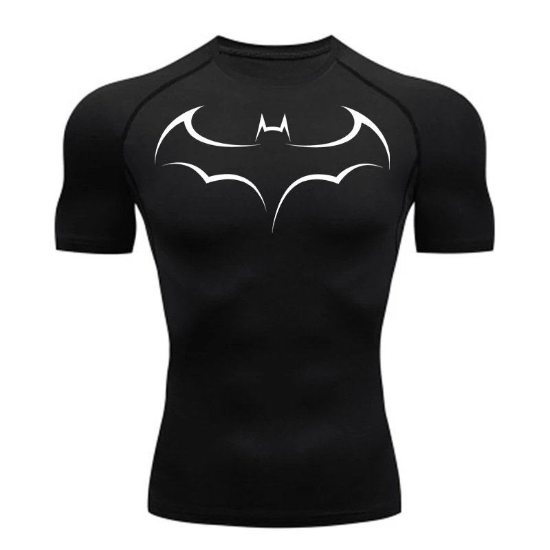 Bat Printed Men's Tight T-Shir - T Shirt Tight Fit ulasan dan harga