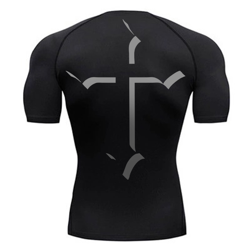 Cross Print Compression Shirt  - Base Layer Top ulasan dan harga