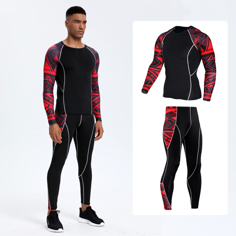 Men's PRO Sports Fitness Suit: - T Shirt Tight Fit ulasan dan harga