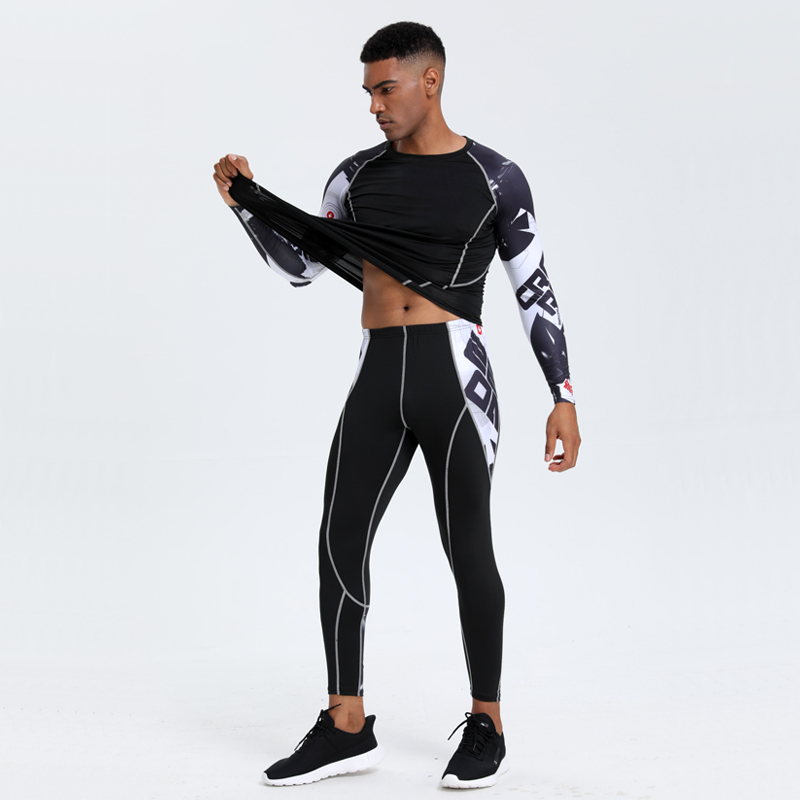 Men's PRO Sports Fitness Suit: - T Shirt Tight Fit ulasan dan harga