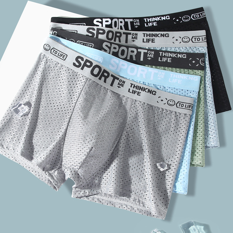 5PCS Men's Ice Silk Mesh Boxer - Mesh Sport Boxer ulasan dan harga