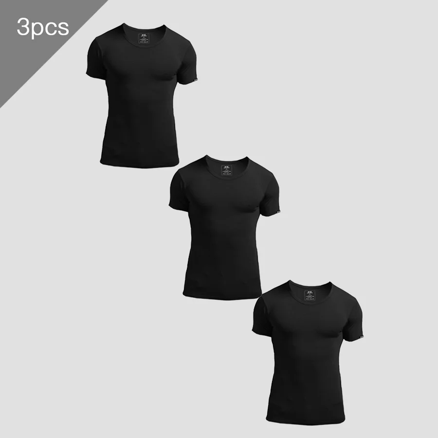 3PCS Men's Summer Short Sleeve - Undershirt Crew Neck ulasan dan harga