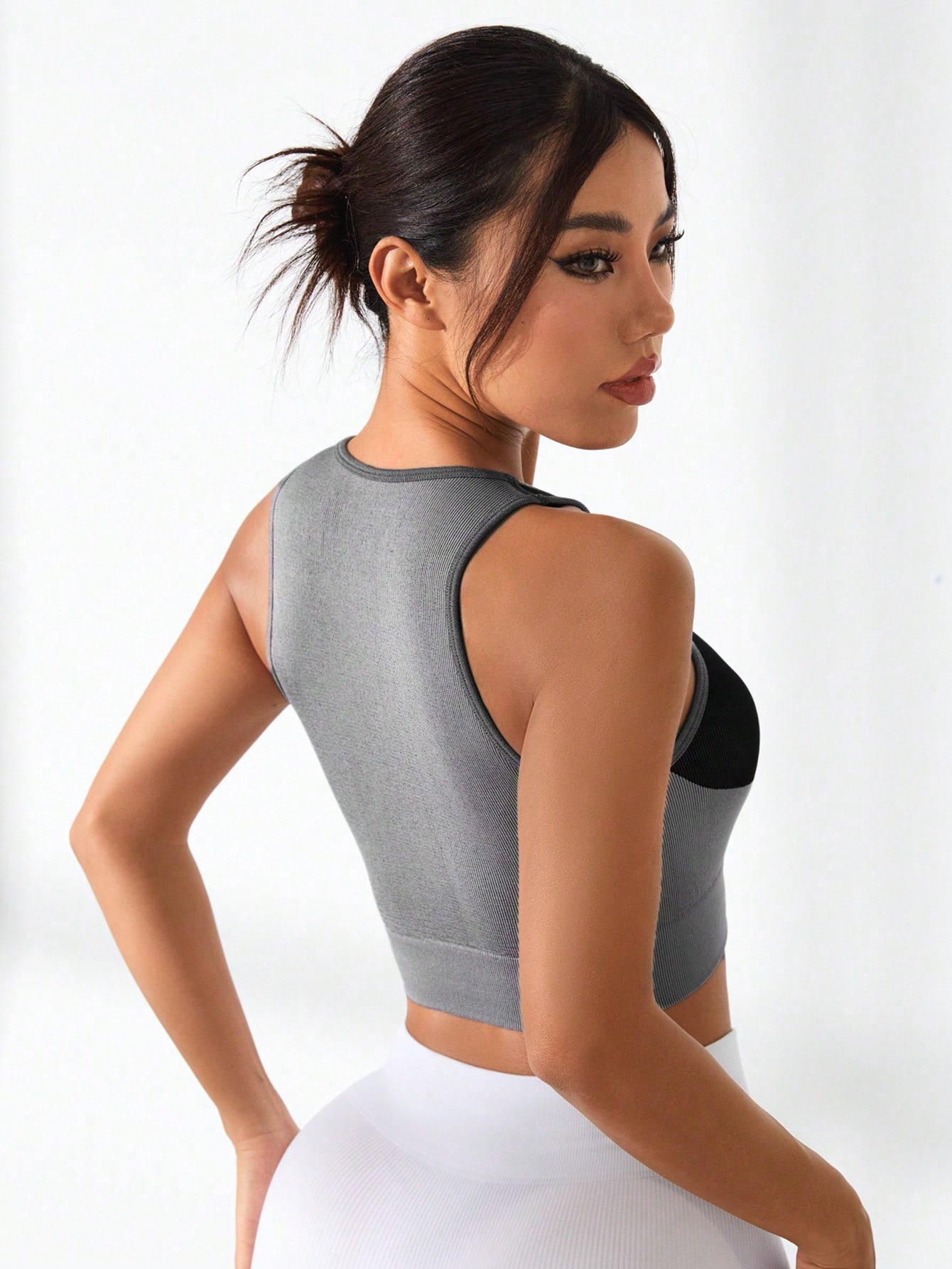 Women Color Block Cross Line R - Tank Top Ribbed ulasan dan harga