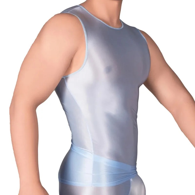 Solid Color Men's Slim Smooth  - Sleeveless Undershirt ulasan dan harga