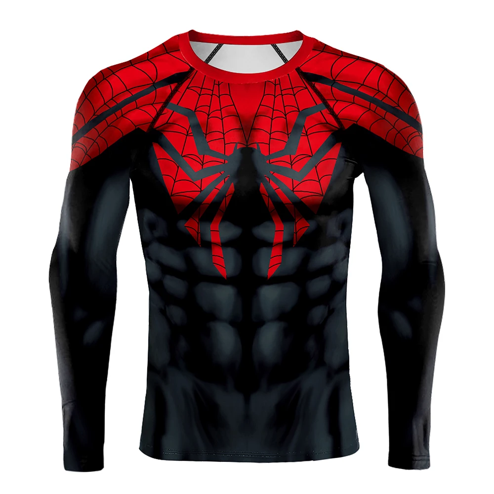 Spider Print T-Shirt Men Compr - T Shirt Tight Fit ulasan dan harga