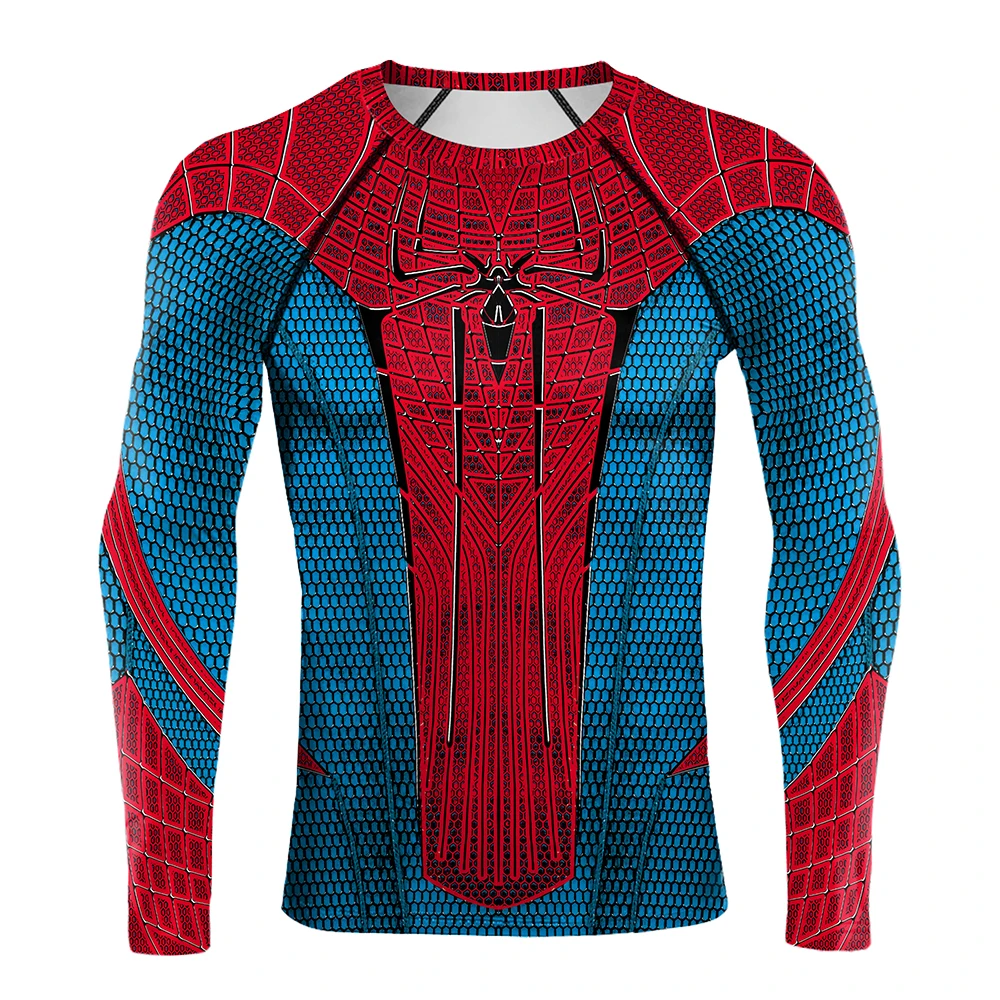 Spider Print T-Shirt Men Compr - T Shirt Tight Fit ulasan dan harga