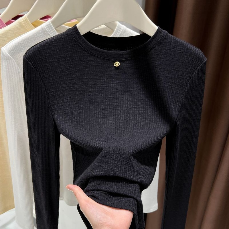 Women Slub Cotton Long Sleeve  - Undershirt Crew Neck ulasan dan harga