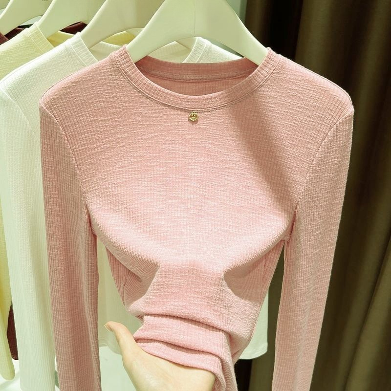 Women Slub Cotton Long Sleeve  - Undershirt Crew Neck ulasan dan harga