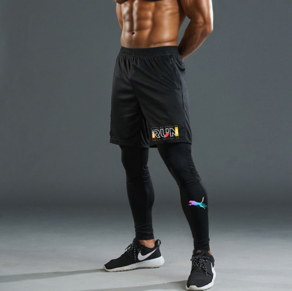 Men's Running Jogging 2 Piece  - Compression Shorts Athletes ulasan dan harga