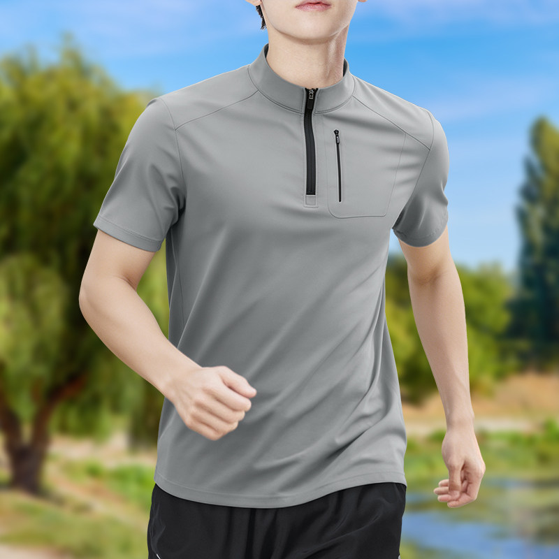 Men's Half-Zip High-Stretch Qu - T Shirt Tight Fit ulasan dan harga