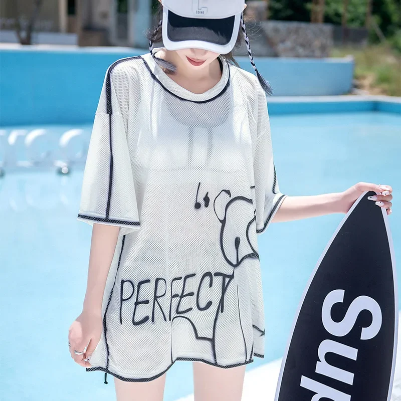 Swimsuit Women Split 3 Piece S - Mesh Sport Boxer ulasan dan harga