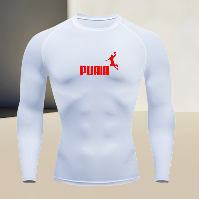 Men's long sleeved round neck  - T Shirt Tight Fit ulasan dan harga