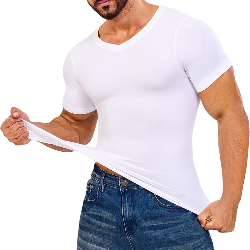 Men V Neck Compression Shirts  - Undershirt Crew Neck ulasan dan harga
