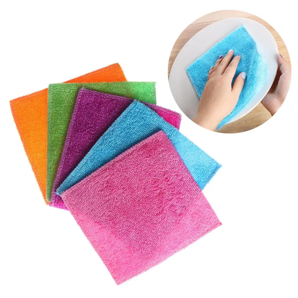 1/5PCS Cleaning Rags Anti-grea - Bamboo Fiber Trunk ulasan dan harga