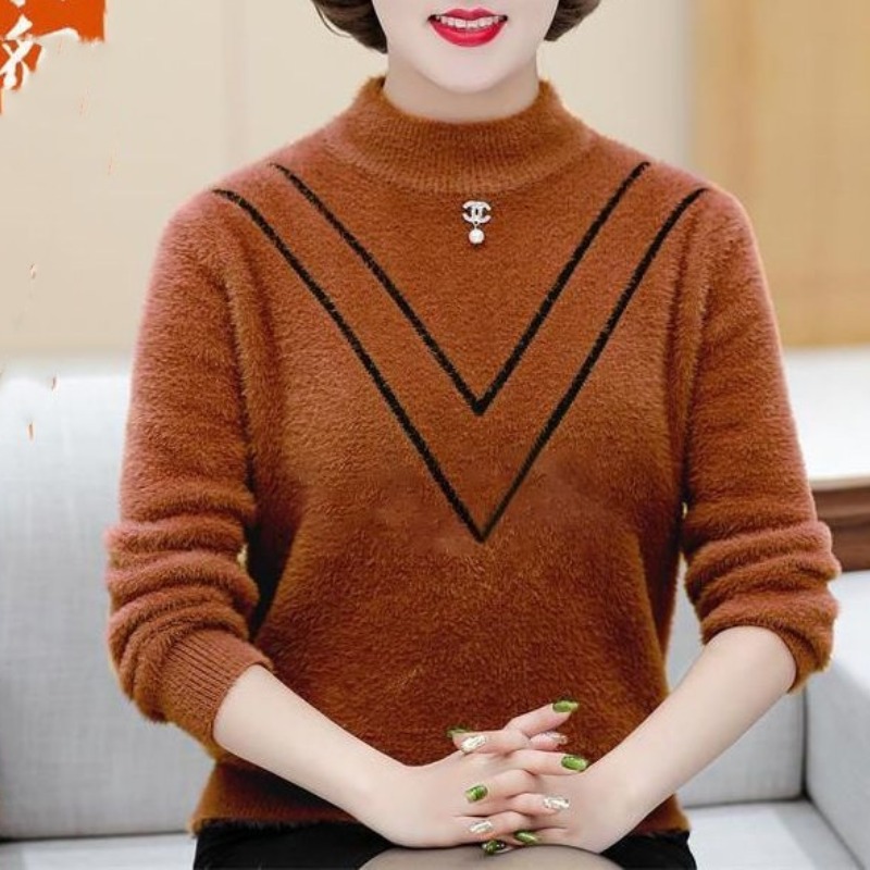 Women's Autumn Winter Solid Fl - Undershirt Crew Neck ulasan dan harga