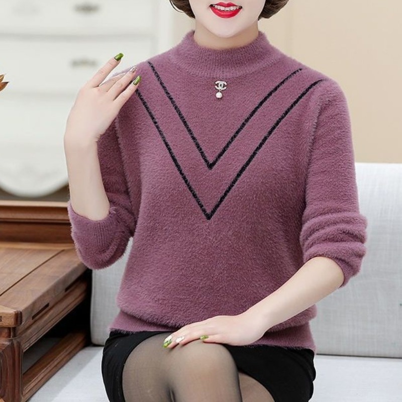 Women's Autumn Winter Solid Fl - Undershirt Crew Neck ulasan dan harga