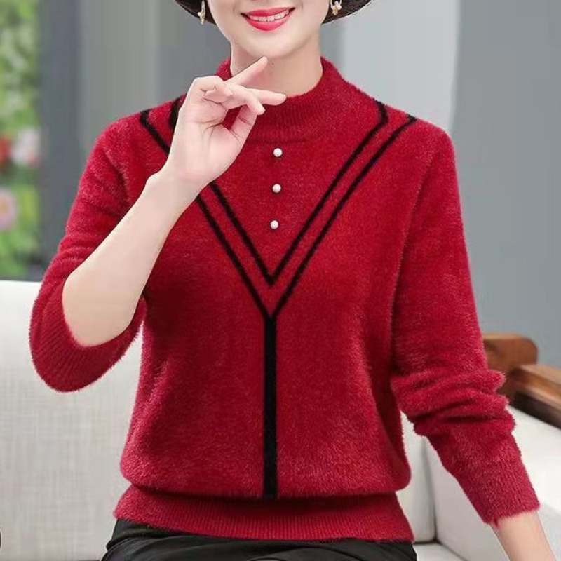 Women's Autumn Winter Solid Fl - Undershirt Crew Neck ulasan dan harga
