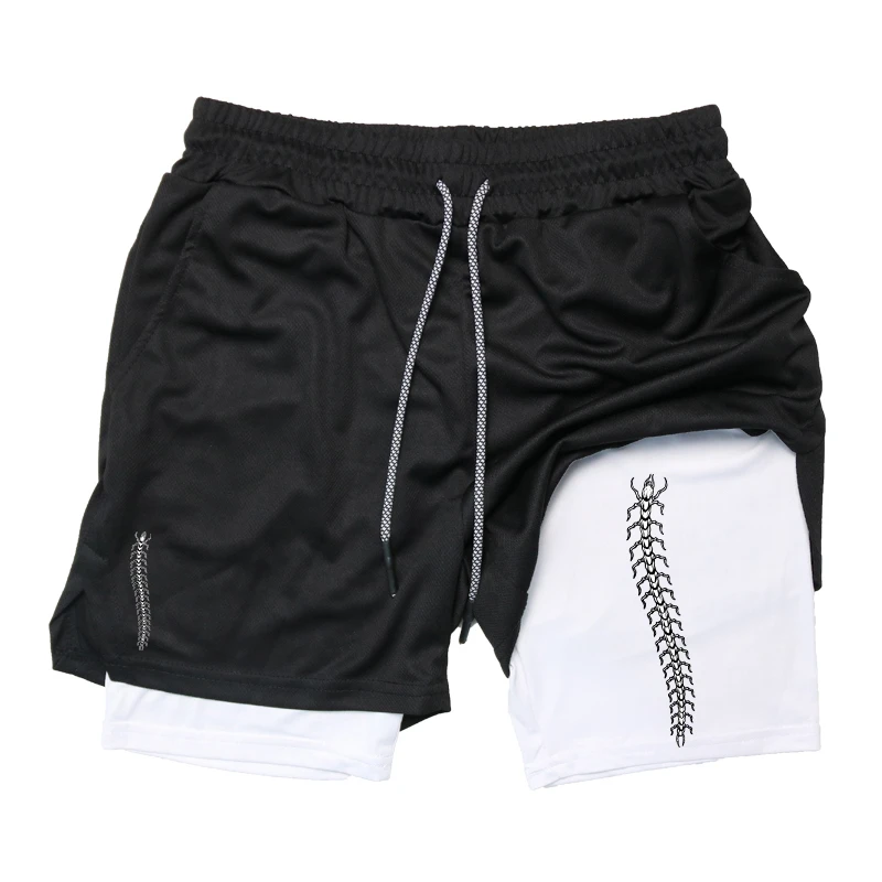 Print 2 in 1 Running Shorts fo - Compression Shorts Athletes ulasan dan harga