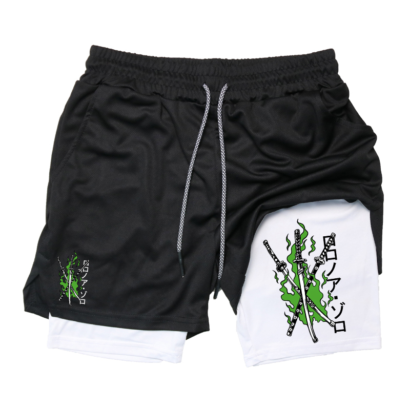 Print 2 in 1 Running Shorts fo - Compression Shorts Athletes ulasan dan harga