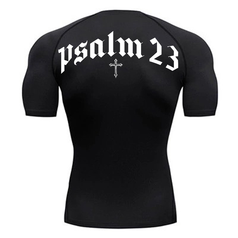 Psalm 23 Cross Print Compressi - Base Layer Top ulasan dan harga