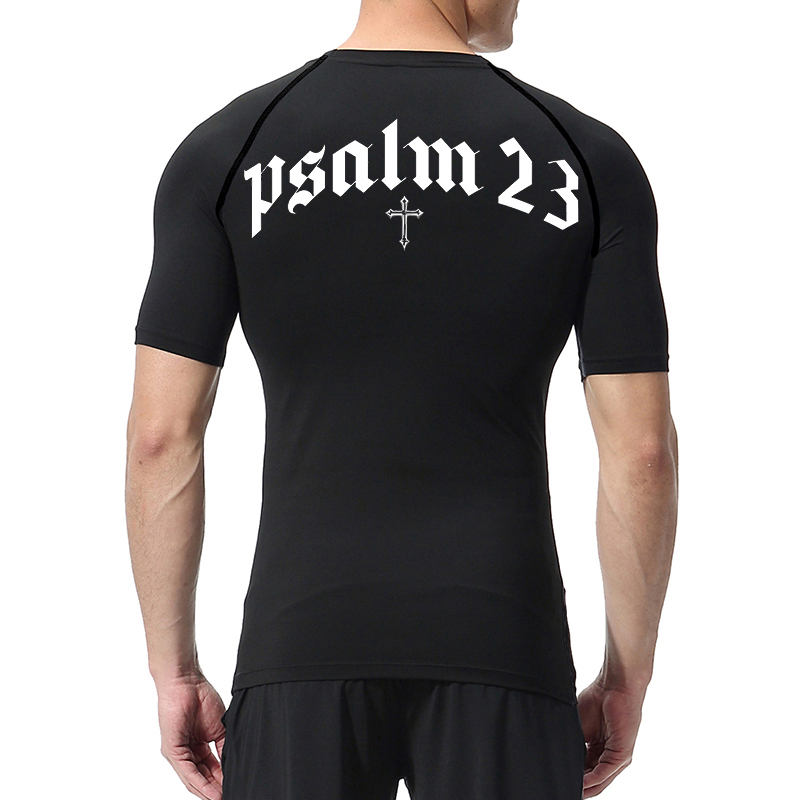 Psalm 23 Cross Print Compressi - Base Layer Top ulasan dan harga