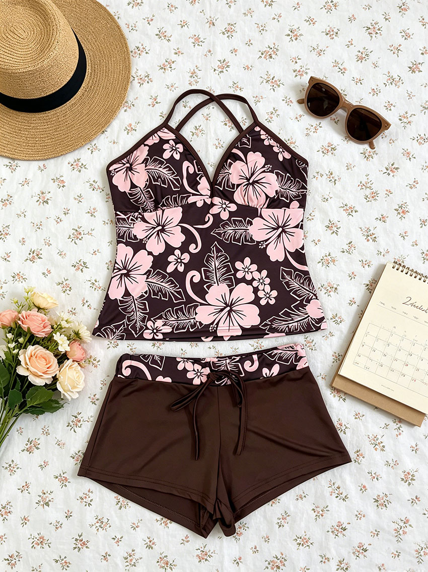 Y2K Ladies Tropical Hibiscus M - Suspender Tank Top ulasan dan harga
