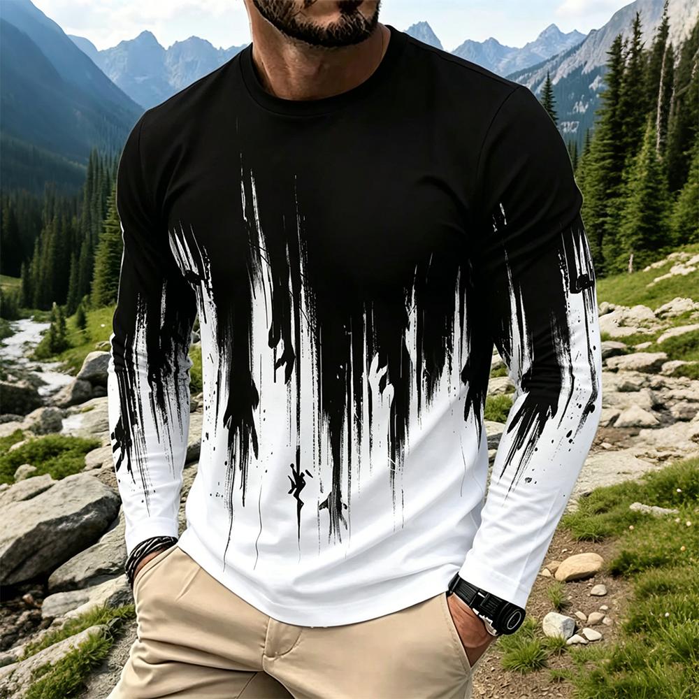 Men's Gradient Ink Splash Long - Base Layer Top ulasan dan harga