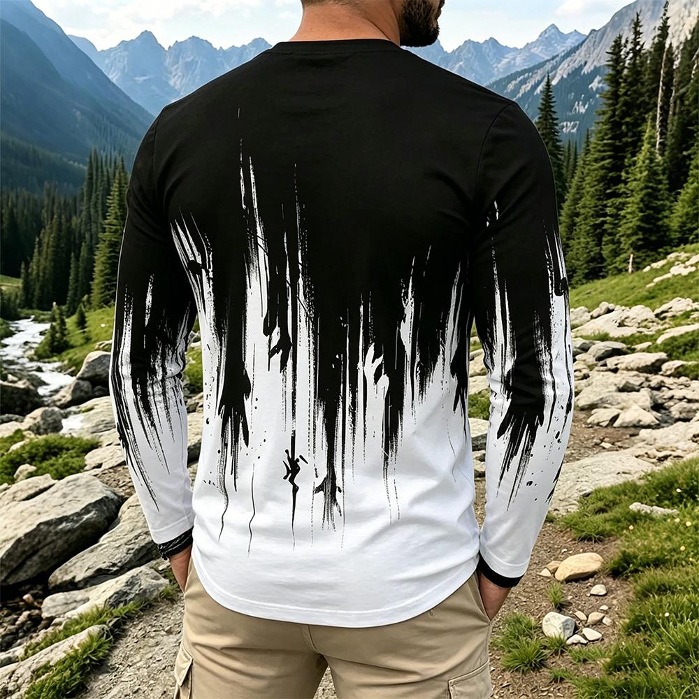 Men's Gradient Ink Splash Long - Base Layer Top ulasan dan harga