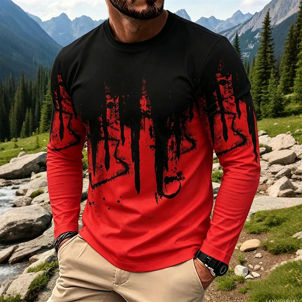 Men's Gradient Ink Splash Long - Base Layer Top ulasan dan harga